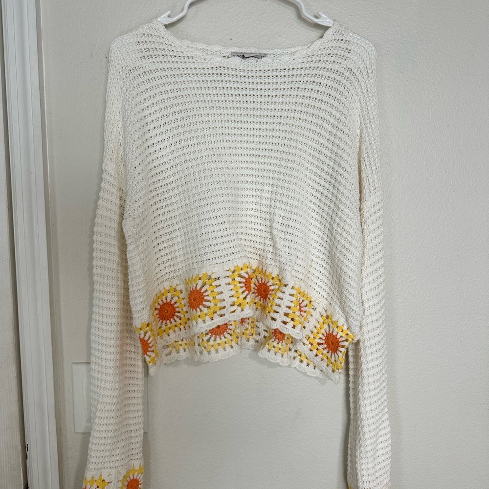 Sincerely Jules Cream Crochet Sweater